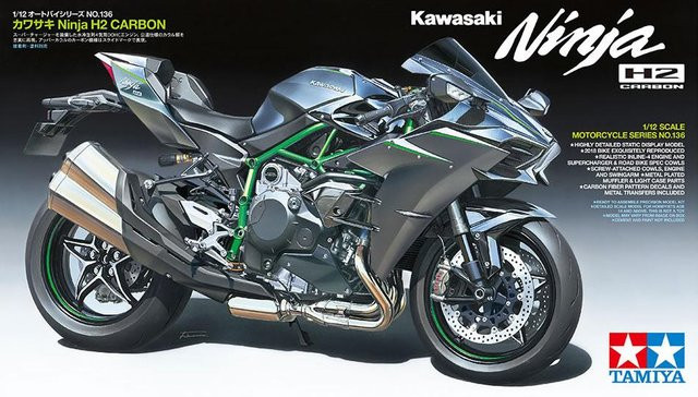 Tamiya Kawasaki Ninja H2 Carbon, Modellfahrzeug, 1:12, Schwarz - Bild 1