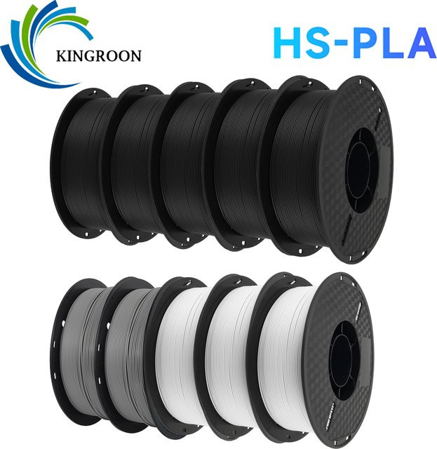 KINGROON Hochgeschwindigkeits-PLA-Filament für FDM-3D-Drucker, 1,75 mm, Mischfarbe (Multicolor/Weiß) - Bild 1