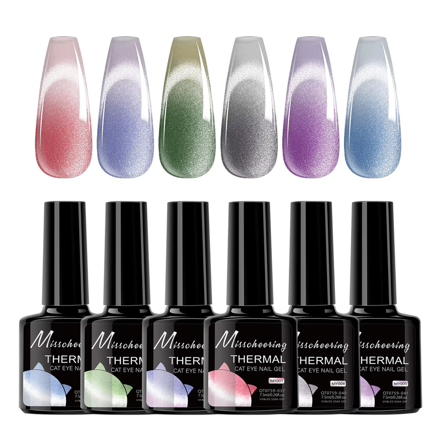 Misscheering Magnetischer Cat Eye Gel Nagellack, Schimmernd, 6 Stück - Bild 5