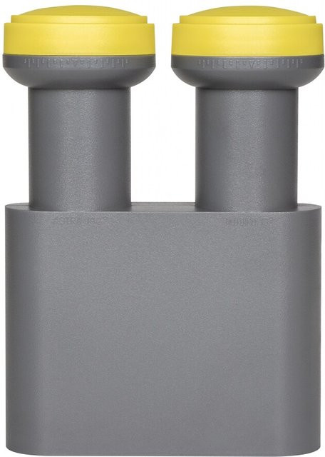Humax Quad-Monoblock-LNB für 2 Satelliten und 4 Teilnehmer in Grau mit 0,1 dB Rauschmaß - Bild 1