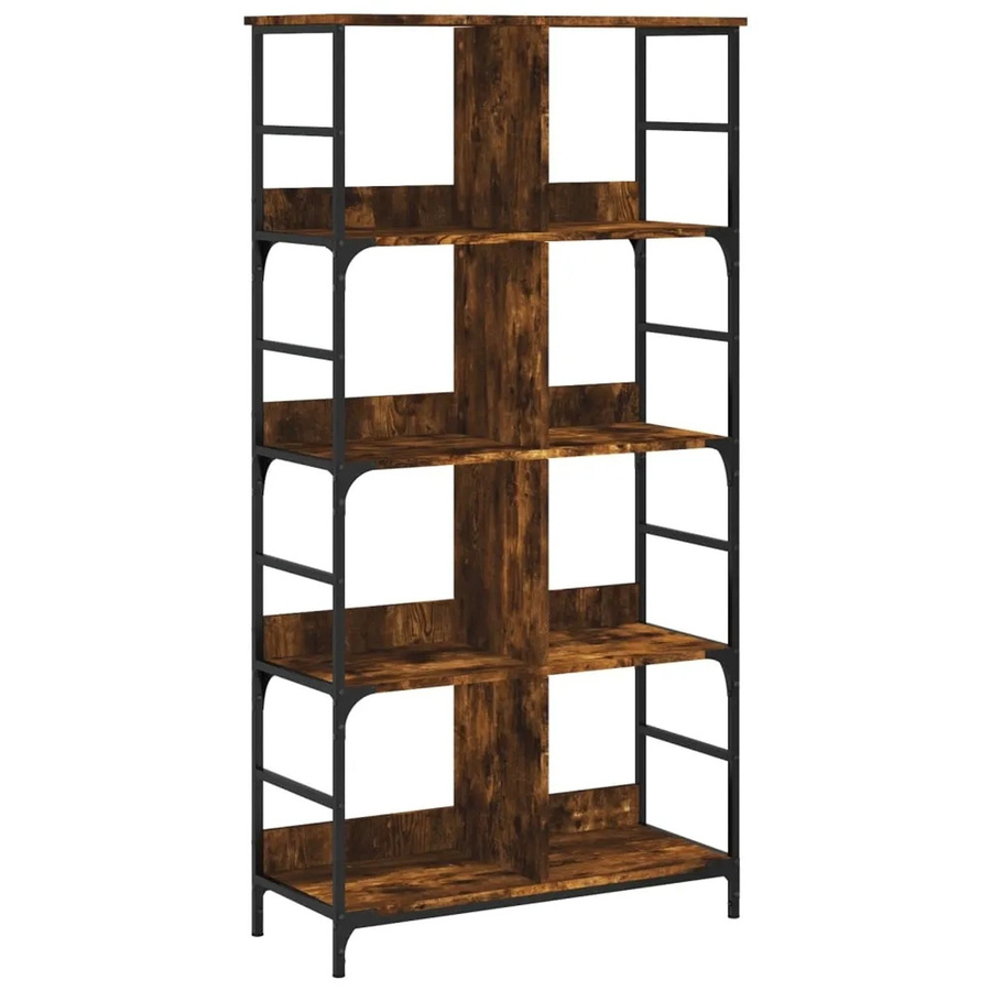 vidaXL Bücherregal im Industrial Design aus Holz und Metall, Farbe Braun, B/T/H: 78,5 x 33 x 153 cm - Bild 2