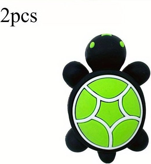 2 Stück 3D Cartoon Schildkröte Schuhanhänger, Silikon, Herren - Bild 1