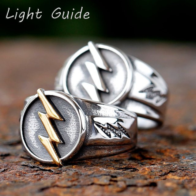 Ring Edelstahl, vergoldet, Gold, Herren - Bild 1