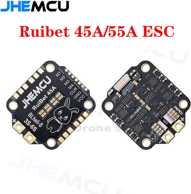 Jhemcu Ruibet 4in1 ESC Blheli_S DShot600 Bürstenloser Regler für RC FPV Freestyle Drohnen, Farbe: Schwarz, Montagegröße: 30,5 x 30,5 mm - Bild 1