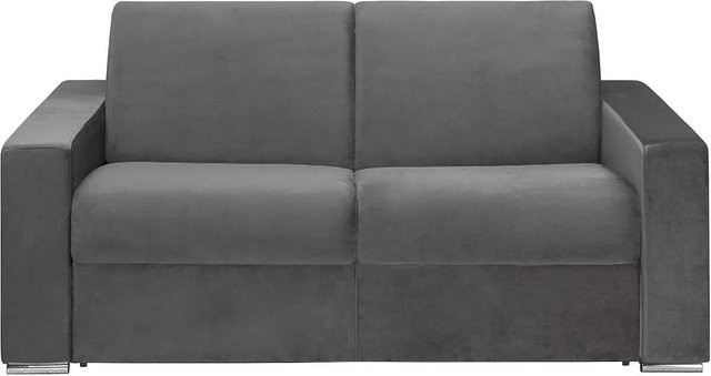 Vente-unique Schlafsofa Calito in Anthrazitgrau mit Samtbezug, Breite: 174 cm, Tiefe: 223 cm, Höhe: 76 cm (Breite: 174 cm, Tiefe: 223 cm, Höhe: 76 cm) - Bild 1