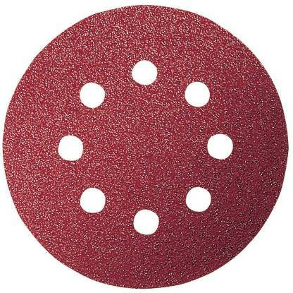 Bosch Exzenterschleifpapier mit Klett und Lochung, Körnung 240, Durchmesser: 125 mm, 5 Stück, Rot - Bild 1