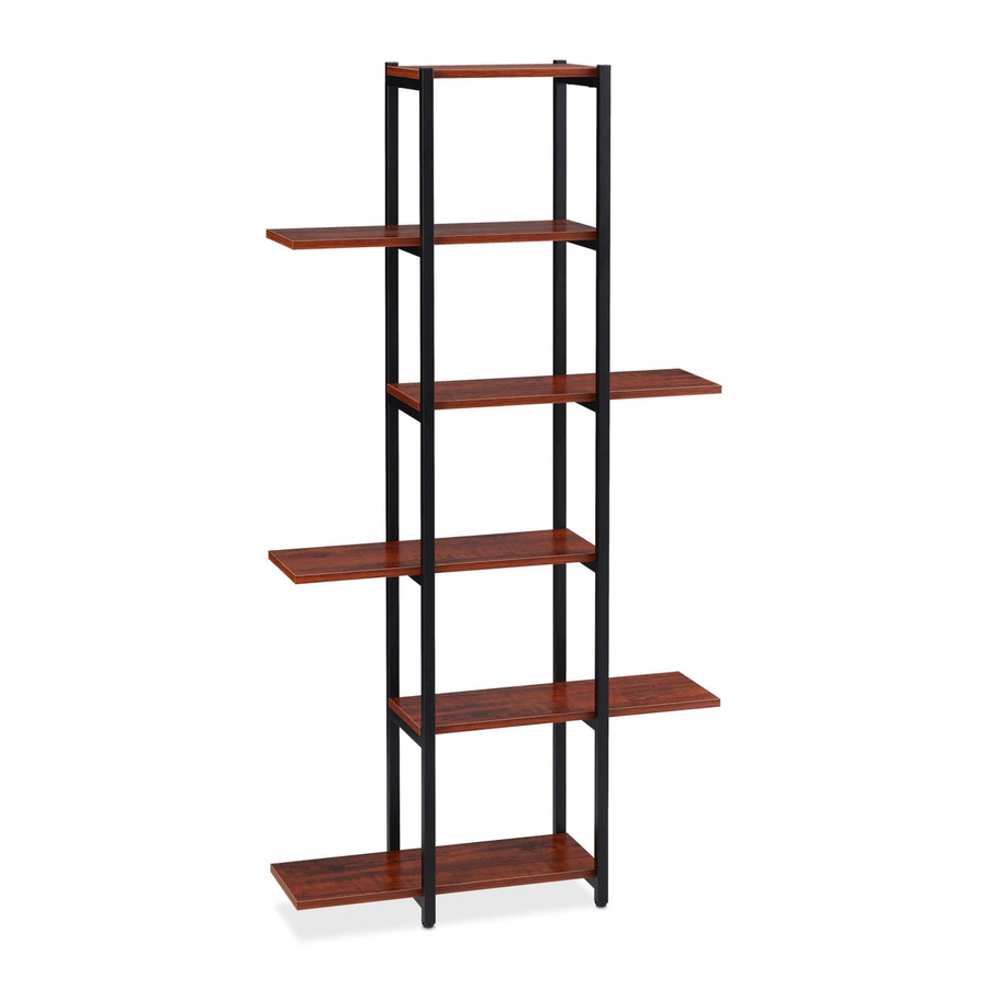 Relaxdays Pflanzenregal aus Metall und MDF mit 6 Ablagen, Dunkelbraun, H: 150 cm, B: 78 cm, T: 24 cm - Bild 2