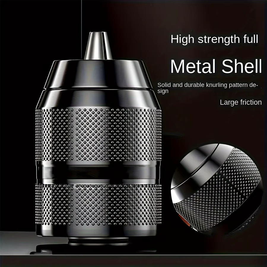 NIUXIANG Schnellspannbohrfutter aus Metall in Silber, schlüsselloses Ersatzbohrfutter mit 3/8 Zoll und 1/2 Zoll Gewinde für elektrische Handbohrmaschinen, Spannbereich 0,8-10 mm und 1,5-13 mm - Bild 4