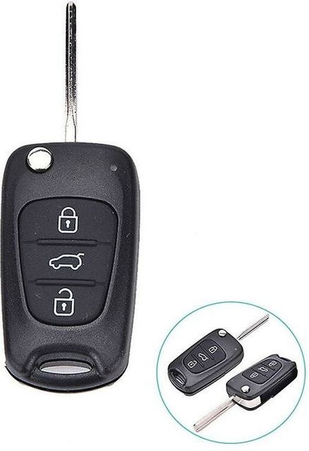 STEL ORA 3-Tasten Klappschlüssel Fernbedienung Fob für Hyundai I20 I30 Ix35 I35 in Schwarz ungeschnitten - Bild 1