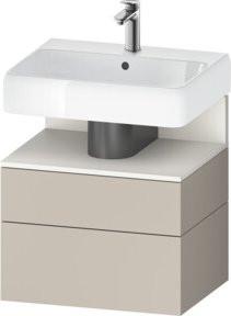Duravit Waschtischunterschrank Qatego Weiß, B/T/H: 59 x 47 x 59 cm, 1 Schrank und 1 Auszug - Bild 1