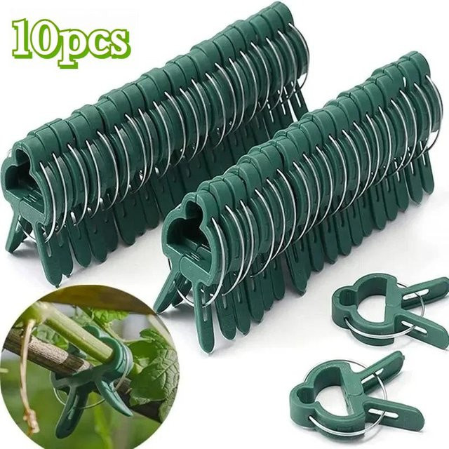 100 Stück verstellbare Pflanzenfixierclips von YWZT Home Depot in Grün zur Befestigung von Blumen, Ranken und Tomaten im Garten - Bild 1