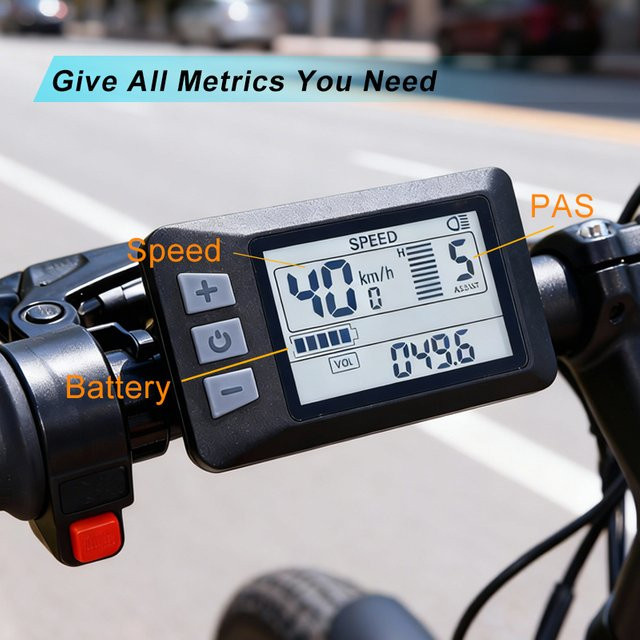 Haytrix S866 Fatbike V20 E-Bike LCD-Display Tachometer in Schwarz - Bild 1
