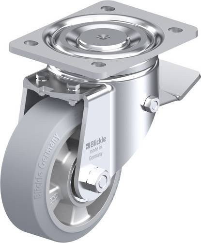 Blickle Lenkrolle LH-ALEV 127K-ST-SG mit Feststeller in Silber/Grau, Rad-Durchmesser: 125 mm, Tragfähigkeit: 300 kg - Bild 1