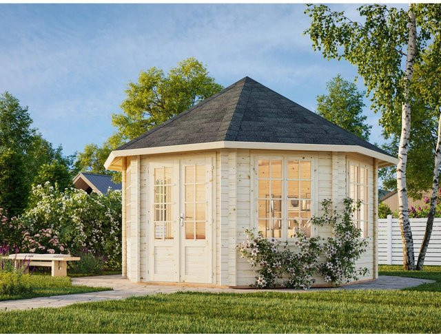 Palmako Holz-Pavillon Hanna achteckig Braun B/T/H: 421 x 421 x 371 cm - Bild 1