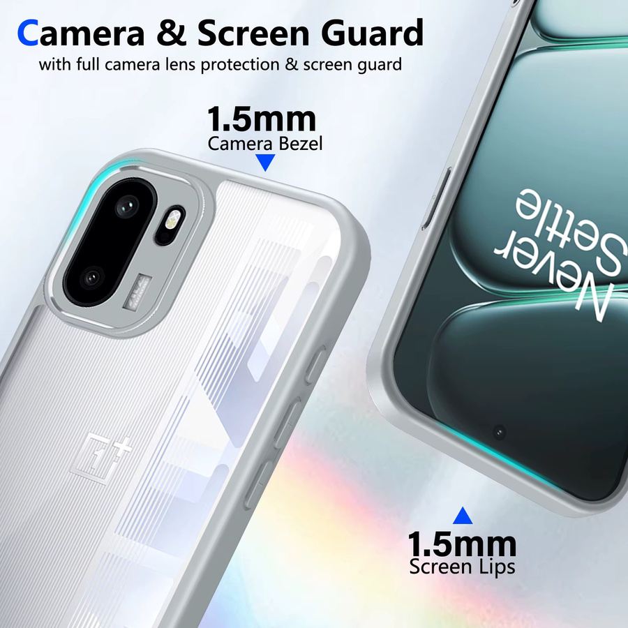 OnePlus 15R 5G Silikon Hülle, stoßfestes Luftkissen-Design, transparent matt - Bild 3
