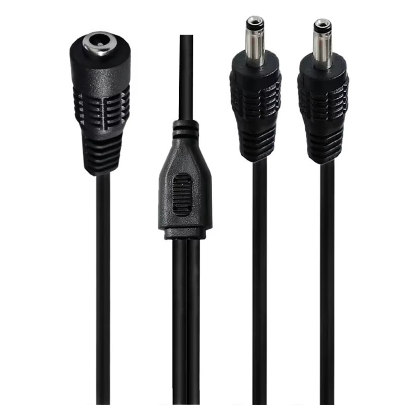 BSN DC Splitter Kabel 1 Buchse auf 2 Stecker, 3,5mm x 1,35mm Stromverlängerungsadapter für CCTV-Kameras und LED-Licht, Schwarz - Bild 3
