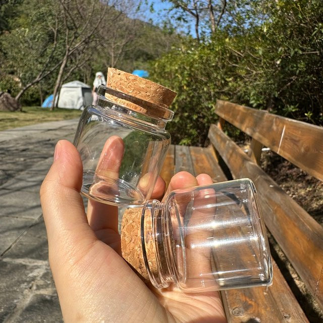 LYGIL Borosilikatglasflaschen mit Korkverschluss, transparent, 50 ml - Bild 1