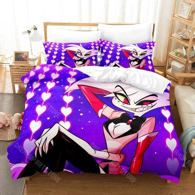 Hazbin Hotel Bettwäsche Set Lodestar mit Motiv, lila Microfaser, B/H: 240 x 220 cm - Bild 1