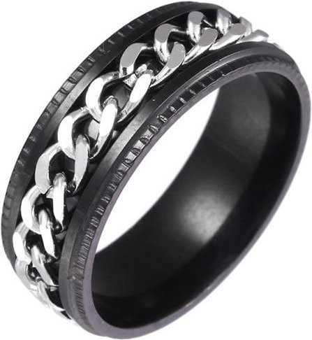 Allbestart Kettenringe Edelstahl, Schwarz, Unisex - Bild 1