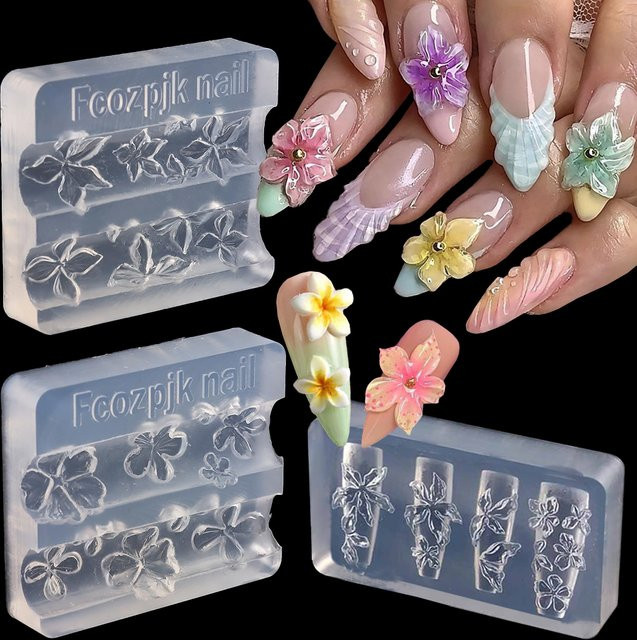 MAFANAILS Nail Art Silikon Schablone, 3D Blume, NO.5 - Bild 1
