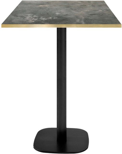 RestooTab Stehtisch Round quadratisch, graublau/messing mit schwarzem Gestell, B/T/H: 60 x 60 x 113 cm - Bild 1