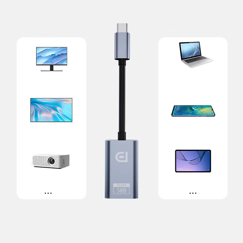 USB-C auf DisplayPort 1.4 Konverter für 8K/60Hz und 4K/144Hz Video-Audio Adapter aus Legierung für Macbook und Laptops - Bild 5