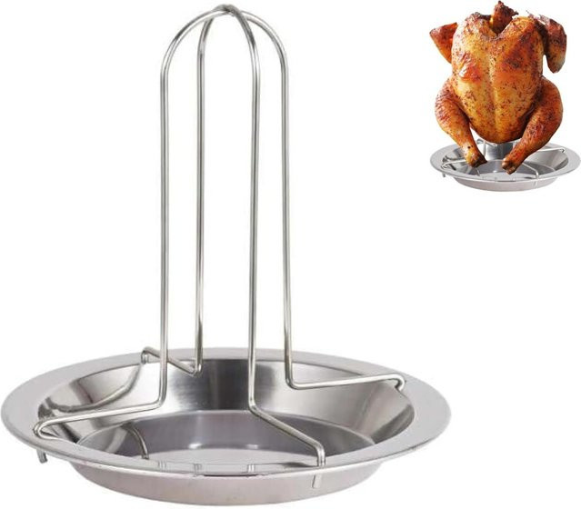 FEB.WIND Vertikaler Hähnchenbräter aus Edelstahl mit Tropfschale in Silber für Hähnchen, Truthahn und Ente - Bild 1