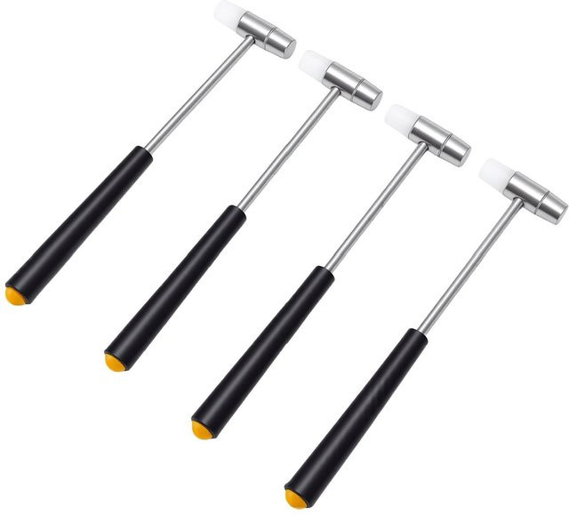 4er-Set Toys Arts Dual-Kopf Gummihammer mit weichem und hartem Kopf in Grau für präzise Handwerksarbeiten und Uhrenreparatur - Bild 1