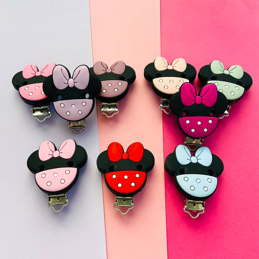 3er Set Lcmombay Silikon Schnuller Clips und Beißringe in Mehrfarbig für Baby DIY Zubehör - Bild 3