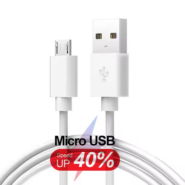 USB A auf Micro USB Kabel in Weiß für schnelles Laden und Datenübertragung von Samsung, Xiaomi und Android Geräten sowie PS4 Controller - Bild 1