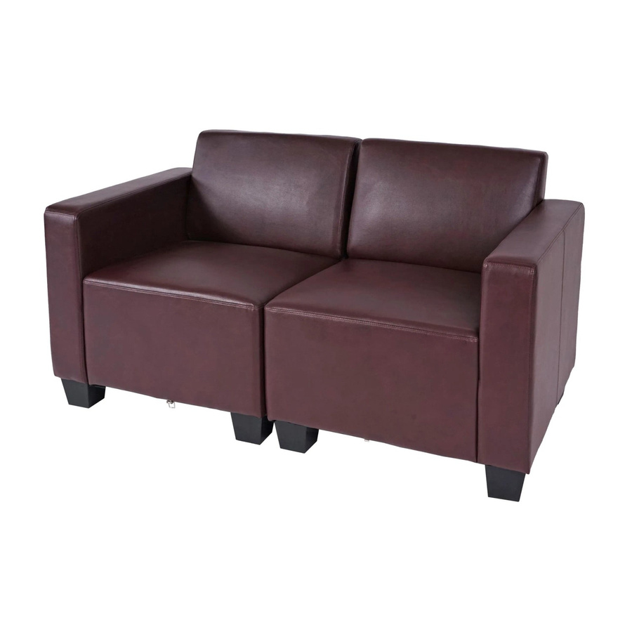 MCW Moncalieri Modular 2-Sitzer Sofa aus Kunstleder in Rot-Braun - Bild 3