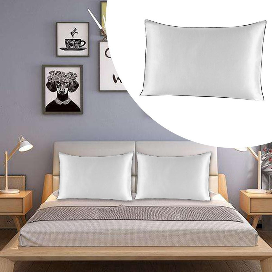 Yiran Furniture Kissenbezug aus Mulberry-Seide in Weiß, 48 x 74 cm - Bild 2
