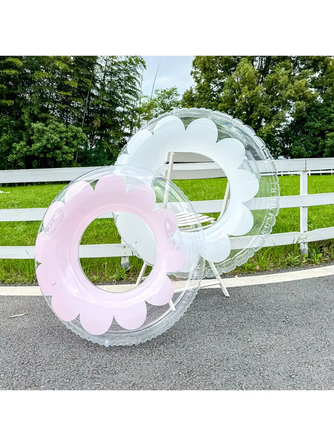 CatXaa Transparenter Blumen-Schwimmring, für Erwachsene, transparent - Bild 3