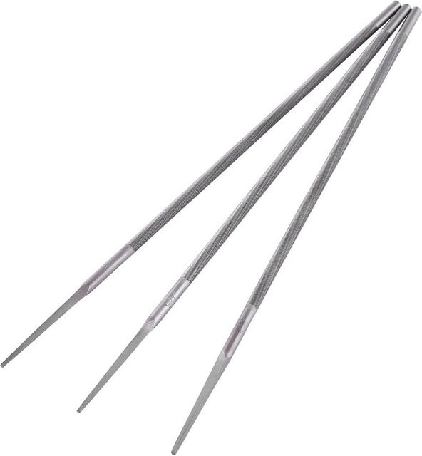 3-teiliges Set runder Lagerstahl zum Schärfen von Kettensägenketten, 5,5 mm, Farbe: Silber - Bild 1