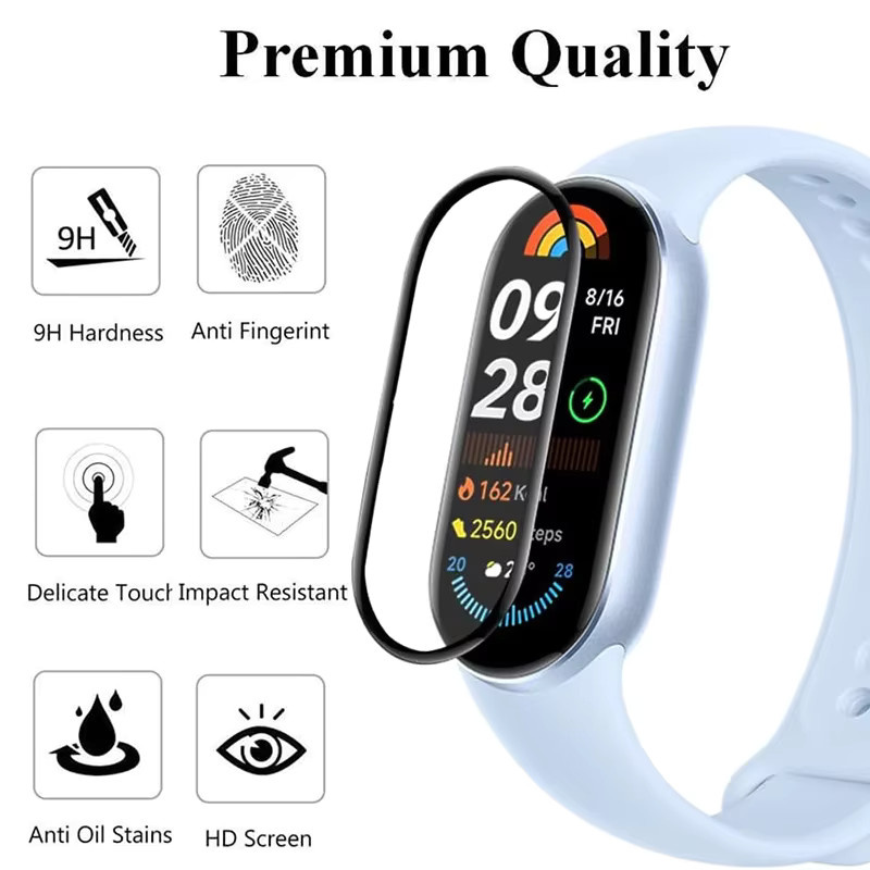 Xiaomi Screen Protector 3D gebogene Vollabdeckung für Mi Band 10 9 8 7 6 5 4 transparent - Bild 2
