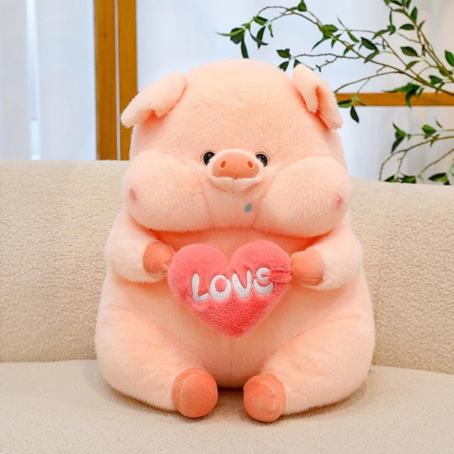 Binchi Keji Travel Kawaii Schwein Plüschtier, Kissen, 23cm, beige - Bild 1