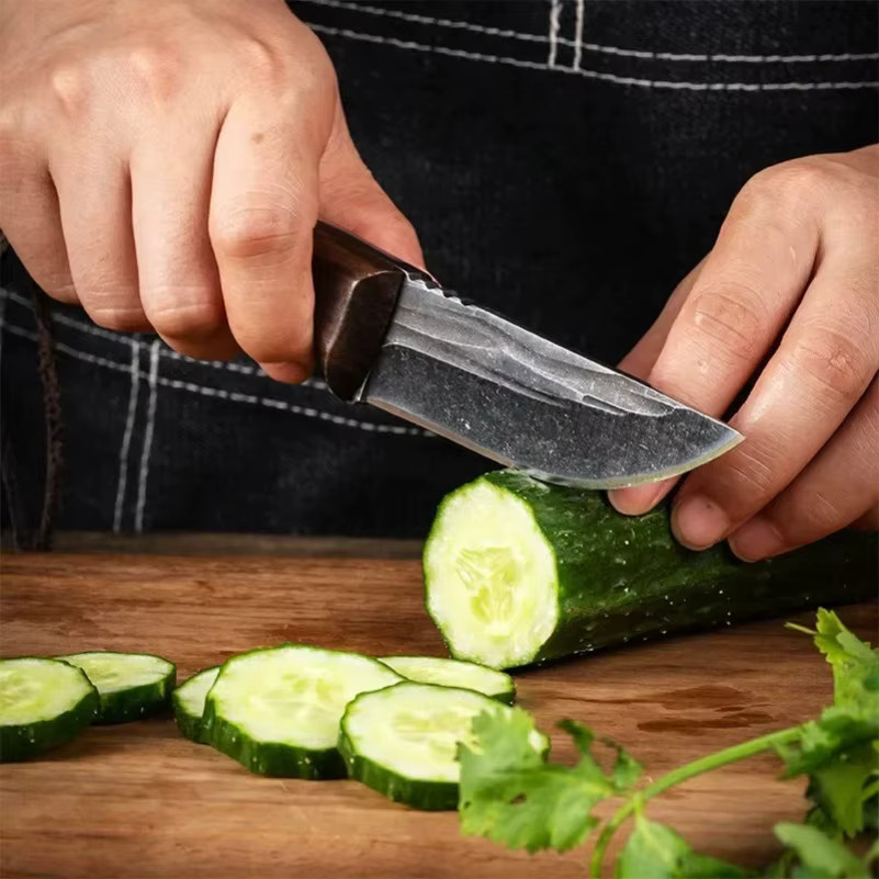 GuanQi Chefmesser aus Edelstahl mit Holzgriff und Schutzhülle - Bild 3