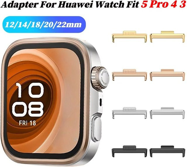 CAOWTAN Uhrenarmband-Adapter Edelstahl, Silber, Huawei Watch Fit 5 Pro 4 3 - Bild 1