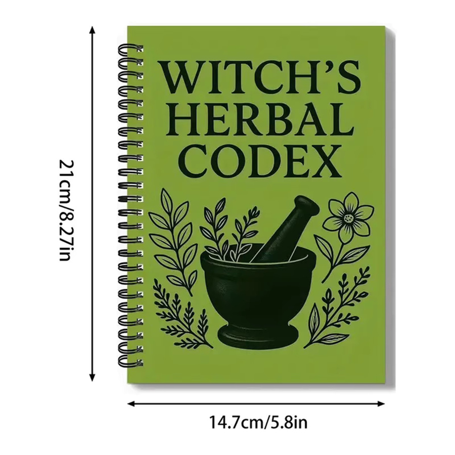 Witch Herbal Notebook Premium-Tagebuch in Grün mit strukturiertem Layout für deine Lebensplanung und medizinischen Aufzeichnungen - Bild 4