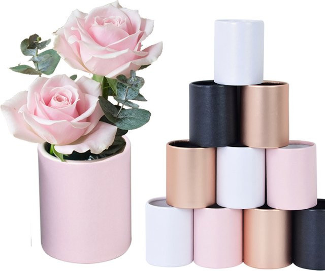 Runde Mini-Blumenbox aus Keramik in Multicolour als dekorative Geschenkverpackung für Blumen und Rosen - Bild 1