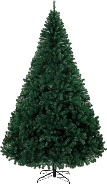 HOMCOM Künstlicher Weihnachtsbaum in Grün mit 2418 feuerhemmenden PVC-Nadeln und klappbarer Stahlbasis, Höhe: 270 cm - Bild 1
