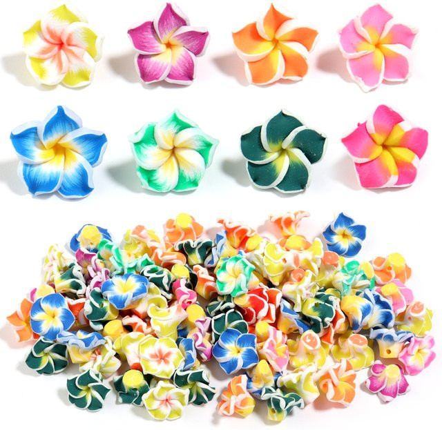 Linsoir Beads Polymer-Blumenperlen, gemischte Farben, 3 Größen - Bild 1