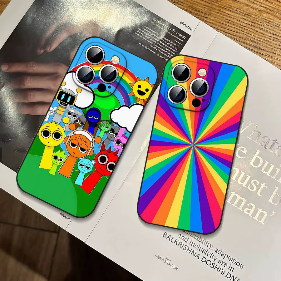 Stoßfeste Slim Handyhülle Cartoon Game S-Sprunki für Apple iPhone in Schwarz und Multicolour - Bild 3