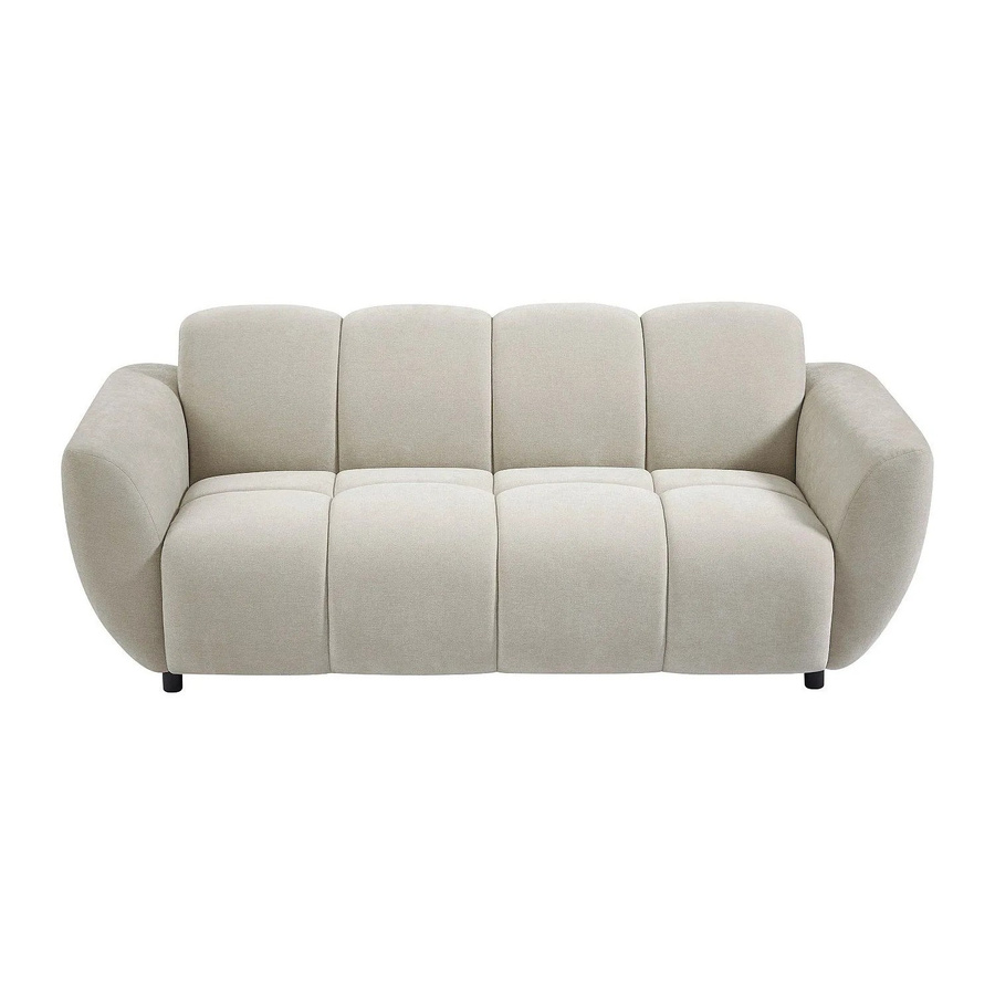 Julori Sofa in Beige mit Stepp-Optik und Stoffbezug, Breite: 205 cm - Bild 2