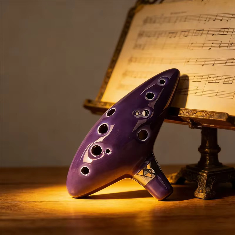 Bandai Ocarina Ceramic Legend Of 12 Tones Alto C Keramik-Ocarina Musikinstrument mit Liederbuch, Halsschnur und Halskordel - Bild 2