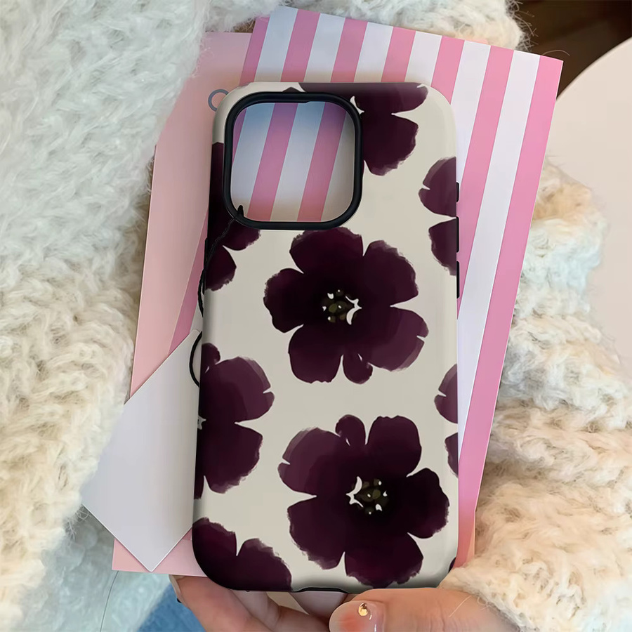 Potdemiel Handyhülle Violet Wash Blooms für iPhone 17 16 15 14 13 12 Pro Max Plus mit doppelschichtiger Rückseite in Violett - Bild 4