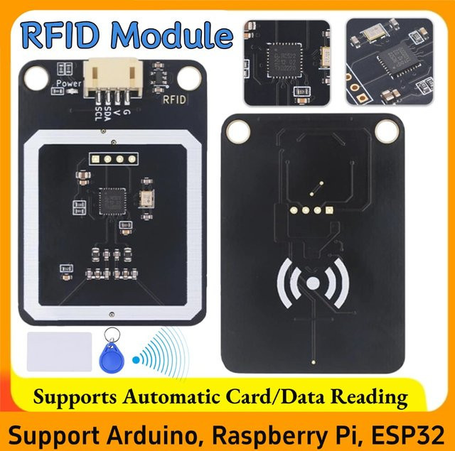 NullLab RFID-Modul 13,56 MHz mit I2C-Protokoll in Schwarz für Arduino, ESP32 und Raspberry Pi - Bild 1