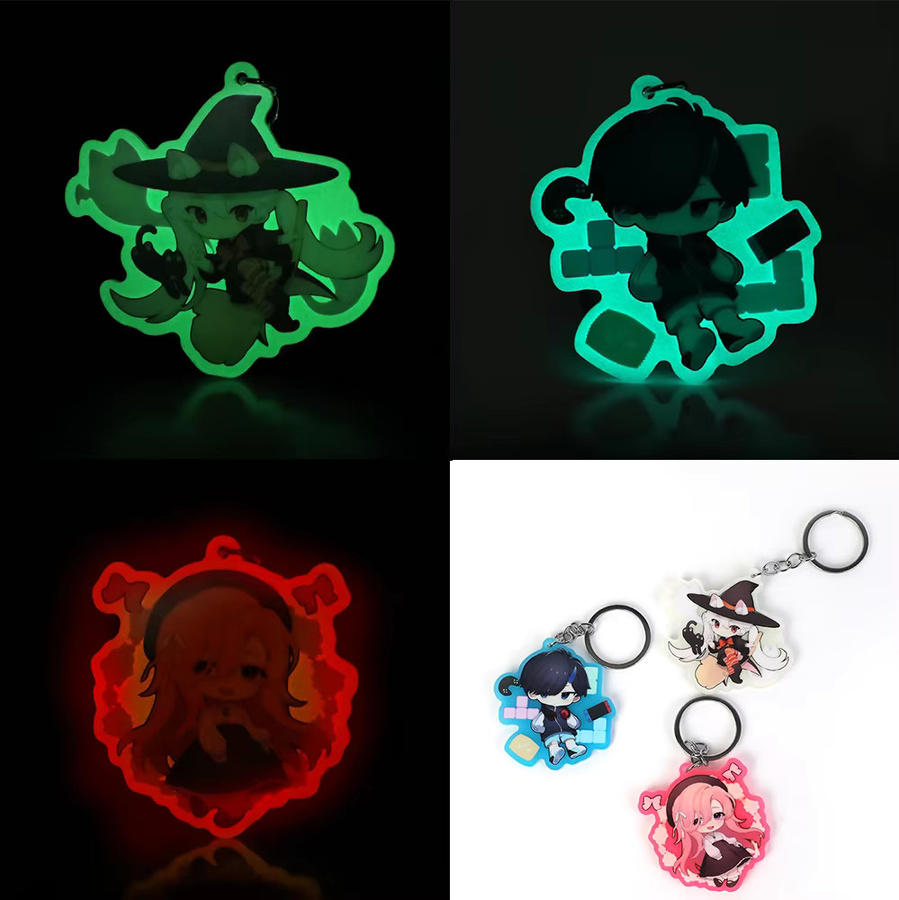Bomaijie Schlüsselanhänger, Acryl, leuchtet im Dunkeln, Anime-Charms - Bild 3