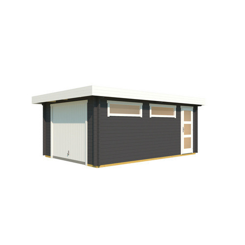 Lasita Blockgarage Canberra Set mit Schwingtor in Carbongrau, B/T: 422,7 x 600 cm - Bild 2