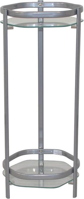 Blumenständer Walter II von möbel direkt online aus Stahlrohr und Glas in Messingfarben, Alufarben, Weiß oder Silber, H: 66,0 cm, B: 28,0 cm, T: 28,0 cm - Bild 1